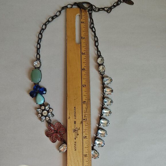 Plunder Crystal Statement Necklace Earrings Set Floral Briolette Jewelry Gift - Picture 16 of 16